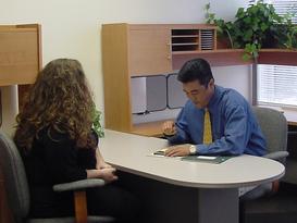 Professional office meeting at Valley Plaza Executive Suites